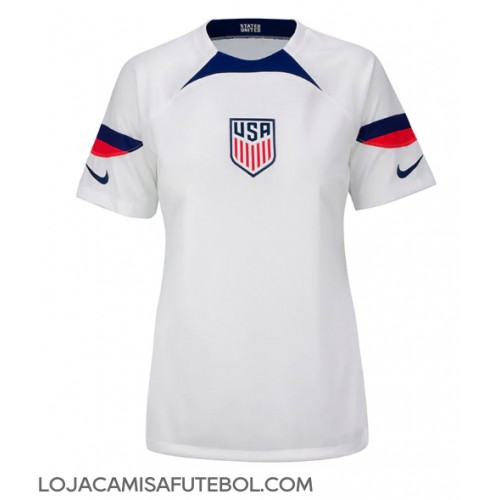 Camisa de Futebol Estados Unidos Equipamento Principal Mulheres Mundo 2022 Manga Curta